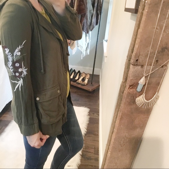Blue Rain Jackets & Blazers - Blue Rain oversized military utility floral jacket